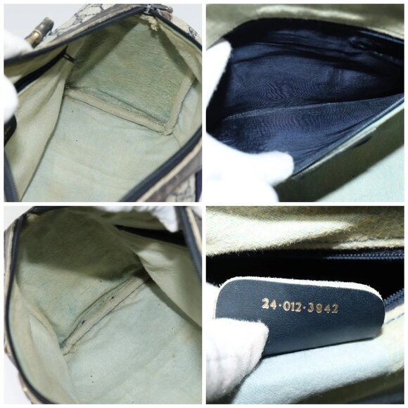 GUCCI GG Supreme Sherry Line Boston Bag PVC Navy Gold 24 012 3842 Auth 133308 - Picture 15 of 16